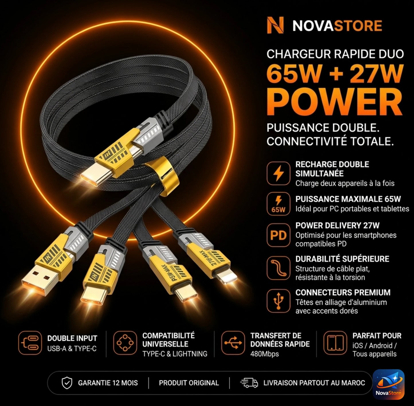 CABLE TYPE-C 65W + 27W